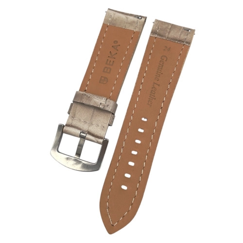 24 mm Spor S Kroko Krem Deri Saat Kordonu